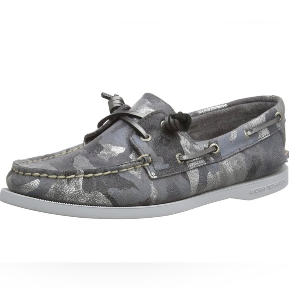 Sperry Women's Authentic Original Vida Boat Shoe Metallic Grey Camo 9M NWOT - Picture 2 of 8